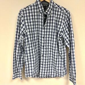 Michael Kohrs grey and navy plaid button down Sz Sm